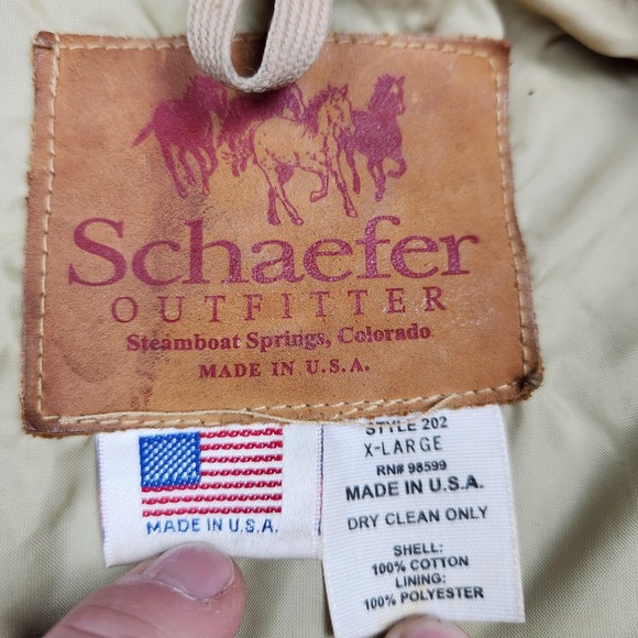 Schaefer Outfitter Coat Mens XL Range Waxed Canvas Western Rancher Workwear USA - Picture 2 of 11